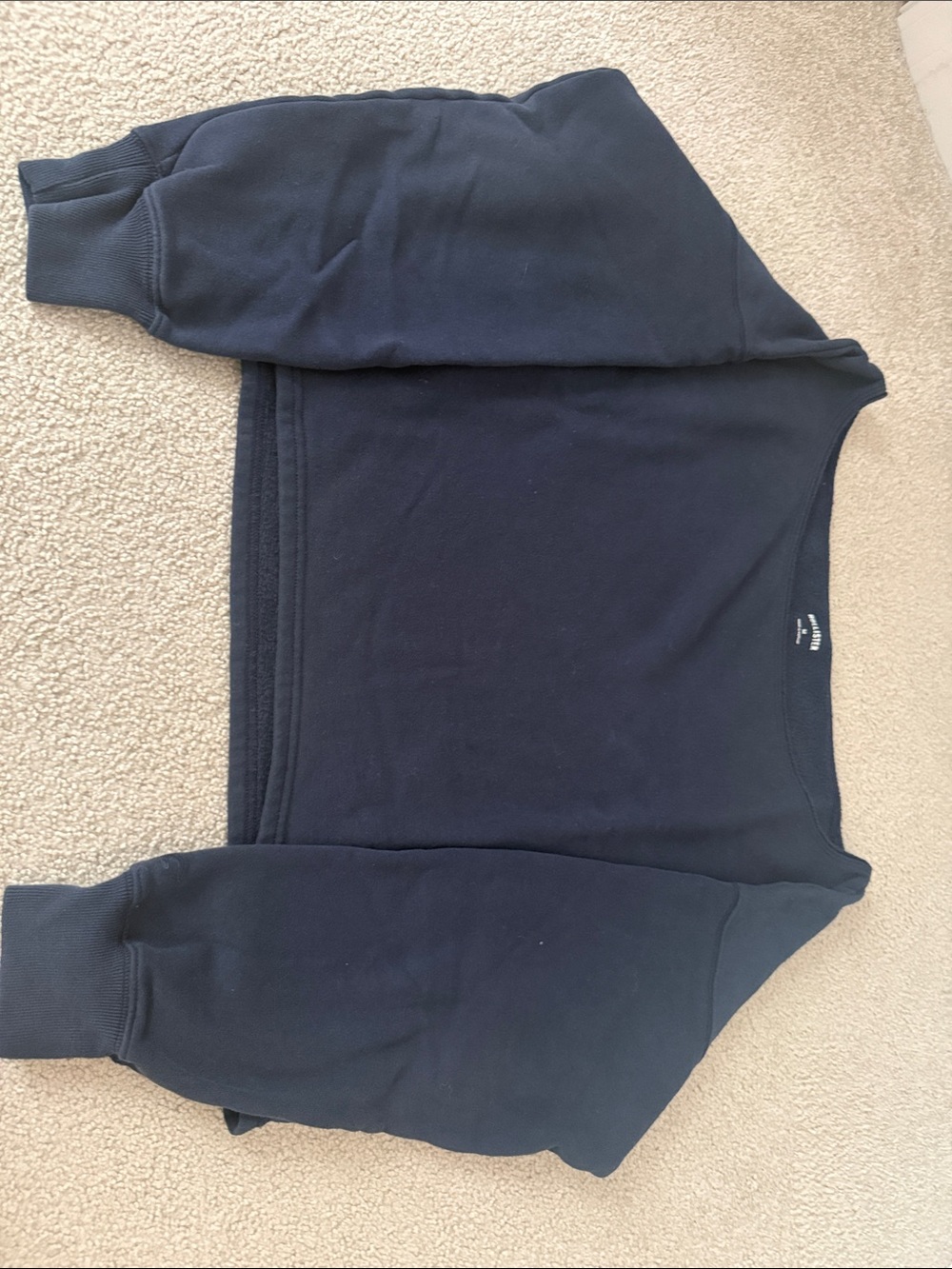 Hollister Navy Blue Off-Shoulder Pullover